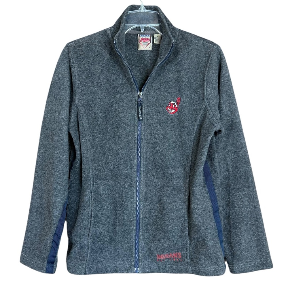 Cleveland Indians Chief Wahoo Charcoal Full Zip Fleece Jacket Women’s Size M